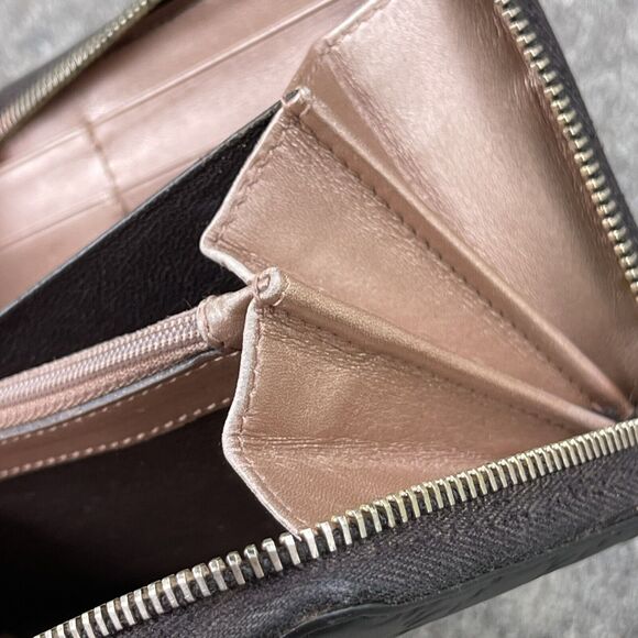 Gucci Black Monogram Leather Zip Wallet Interlocking GG Zipper Pull - Picture 11 of 14